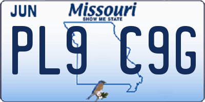 MO license plate PL9C9G