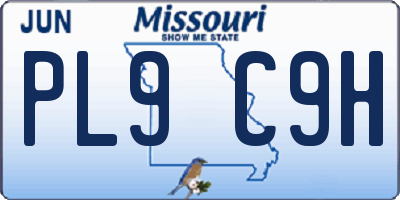 MO license plate PL9C9H