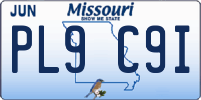 MO license plate PL9C9I