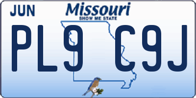 MO license plate PL9C9J