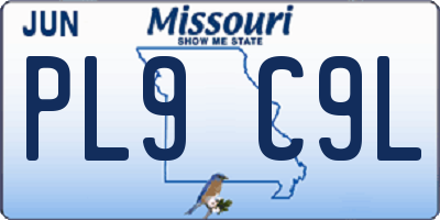 MO license plate PL9C9L
