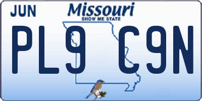 MO license plate PL9C9N