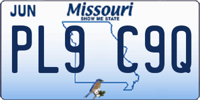 MO license plate PL9C9Q
