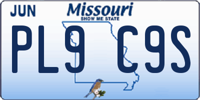 MO license plate PL9C9S