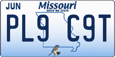 MO license plate PL9C9T
