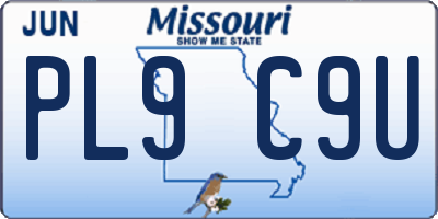 MO license plate PL9C9U