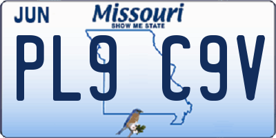 MO license plate PL9C9V