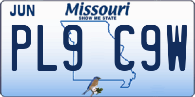MO license plate PL9C9W