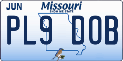 MO license plate PL9D0B