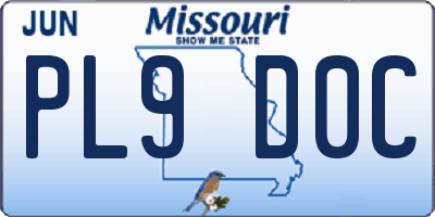 MO license plate PL9D0C
