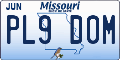 MO license plate PL9D0M