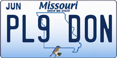 MO license plate PL9D0N