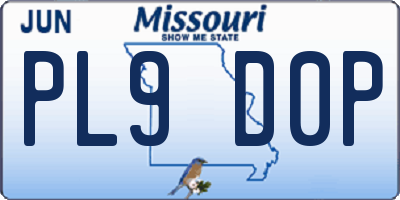 MO license plate PL9D0P