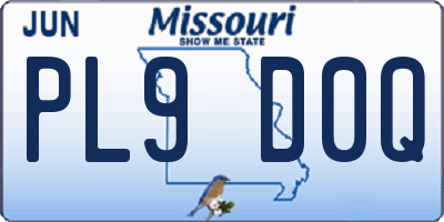 MO license plate PL9D0Q