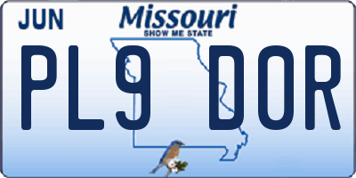MO license plate PL9D0R
