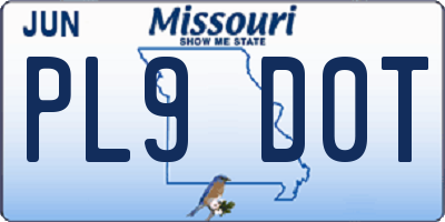 MO license plate PL9D0T