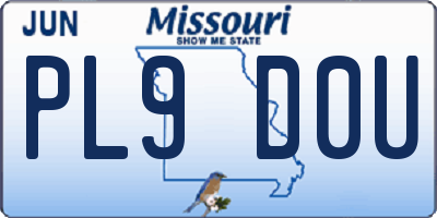 MO license plate PL9D0U