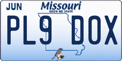 MO license plate PL9D0X