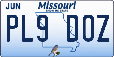 MO license plate PL9D0Z