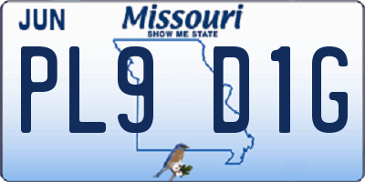MO license plate PL9D1G