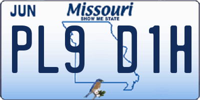 MO license plate PL9D1H