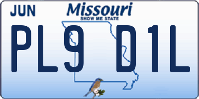 MO license plate PL9D1L