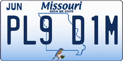 MO license plate PL9D1M