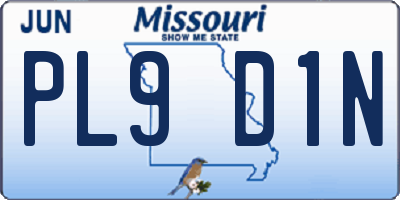 MO license plate PL9D1N