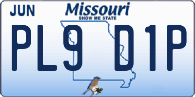 MO license plate PL9D1P