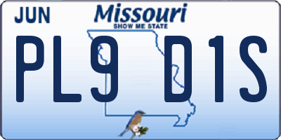 MO license plate PL9D1S