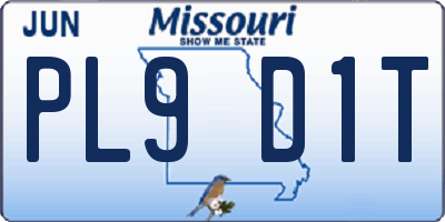 MO license plate PL9D1T
