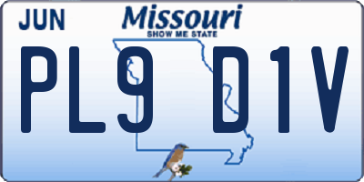 MO license plate PL9D1V