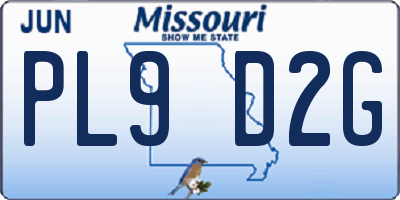 MO license plate PL9D2G