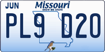 MO license plate PL9D2O