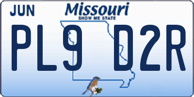 MO license plate PL9D2R