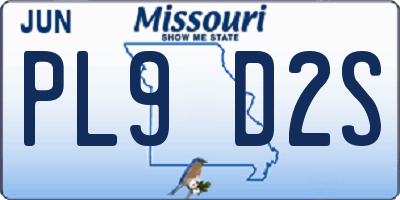 MO license plate PL9D2S