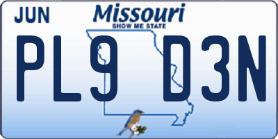 MO license plate PL9D3N