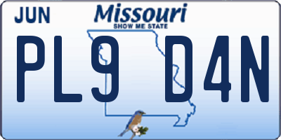 MO license plate PL9D4N