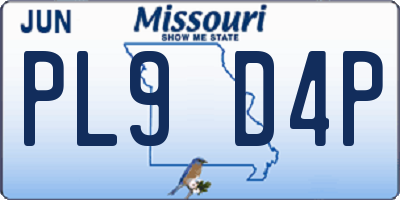 MO license plate PL9D4P