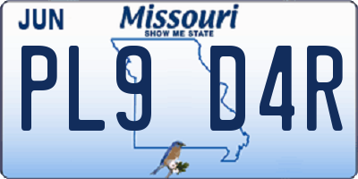 MO license plate PL9D4R