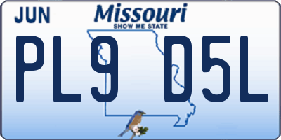 MO license plate PL9D5L