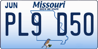 MO license plate PL9D5O