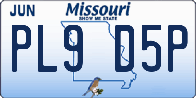 MO license plate PL9D5P
