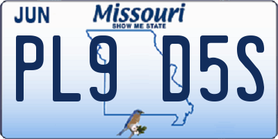 MO license plate PL9D5S