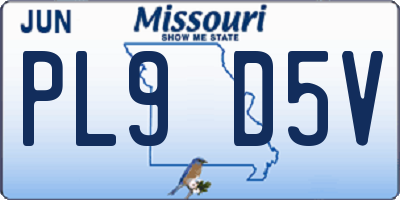 MO license plate PL9D5V