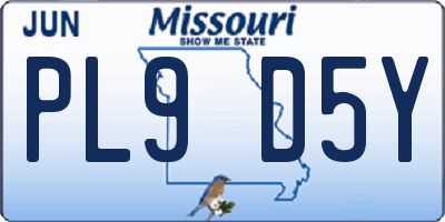 MO license plate PL9D5Y