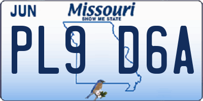 MO license plate PL9D6A