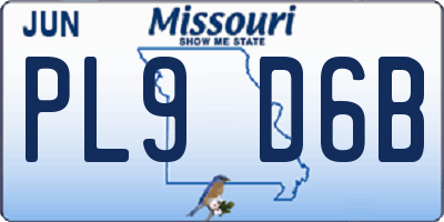 MO license plate PL9D6B
