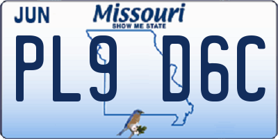 MO license plate PL9D6C