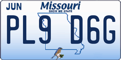 MO license plate PL9D6G